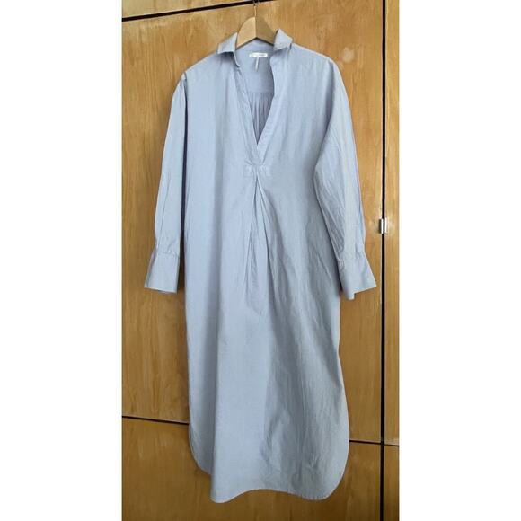 STITCHDROP 100% Cotton Blue Collared Shirt Dress Tunic Coverup Size Small - Picture 1 of 4